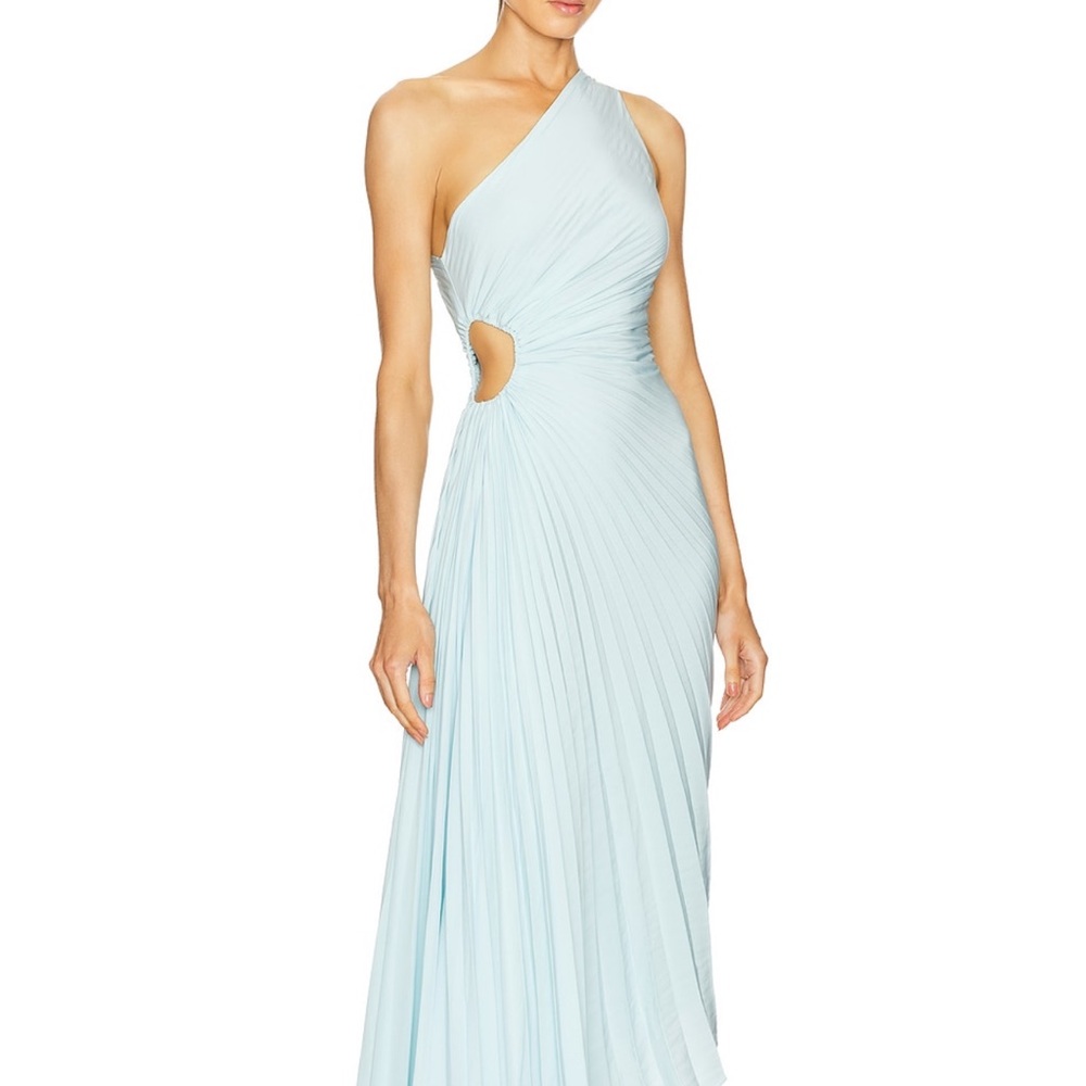 Elegant One-Shoulder Light Blue Dress